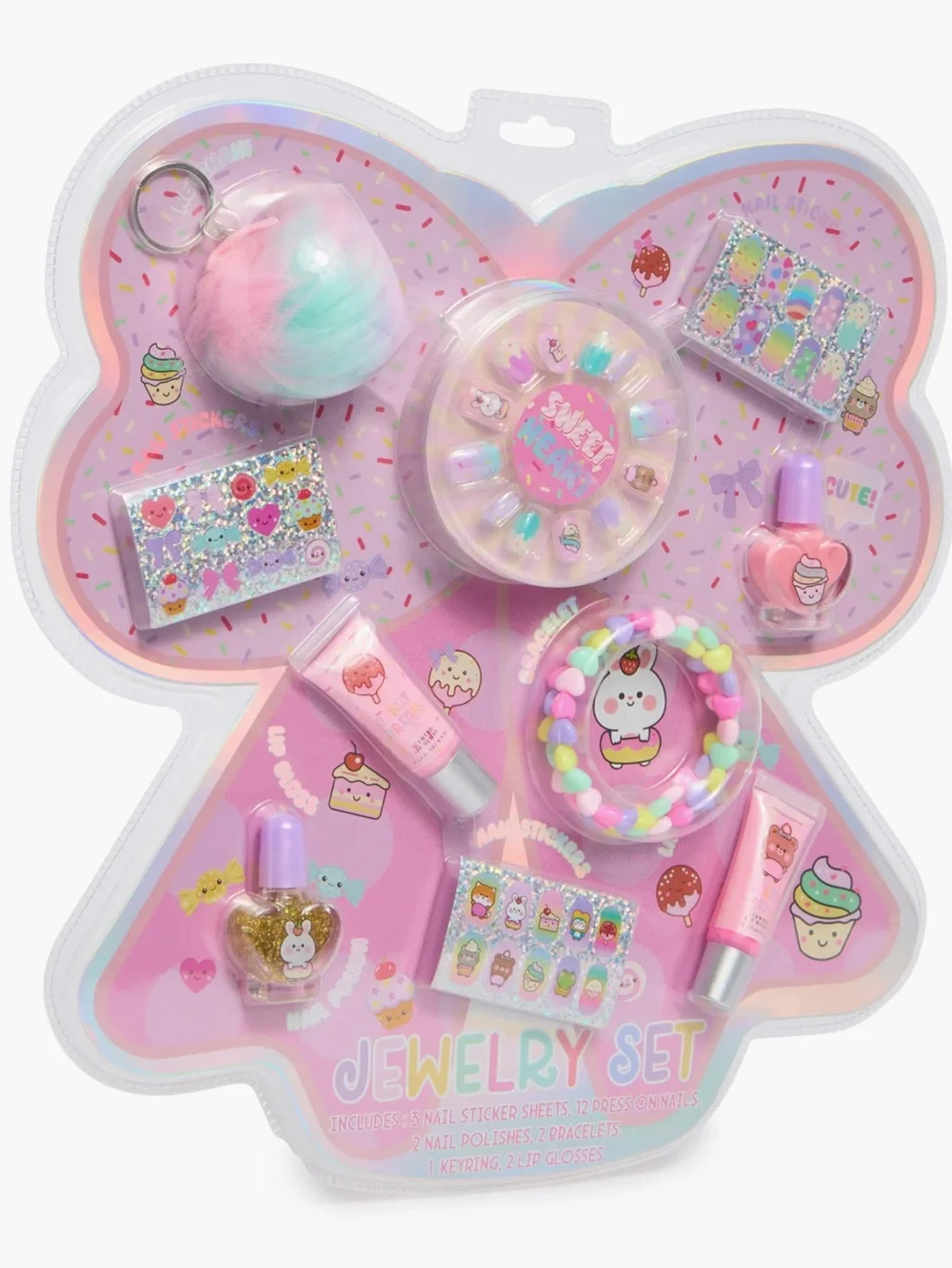 Kids Jewelry Set - Pink Pastel Nail & Accessory Kit